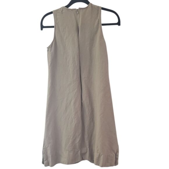 Finity Linen Jacket & Dress Set Women’s Size 8 Neutral Minimalist 2 Piece Outfit - Picture 4 of 16